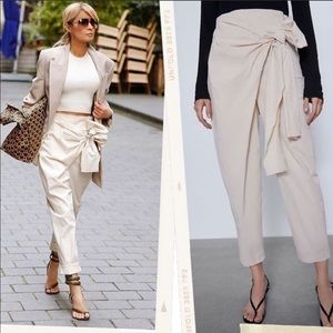 ZARA Tied Pareo Pants Bloggers favorite